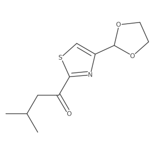 1-[4-(1,3-Dioxolan-2-yl)-1,3-thiazol-2-yl]-3-methylbutan-1-one结构式