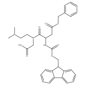 2-[(2S)-3-(benzyl carboxy)-N-[2-(dimethylamino)ethyl]-2-({[(9H-fluoren-9-yl)methoxy]carbonyl}amino)propanamido]acetic acid Structure
