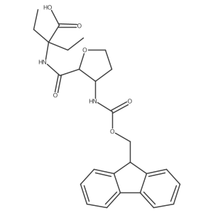 2-ethyl-2-{[3-({[(9H-fluoren-9-yl)methoxy]carbonyl}amino)oxolan-2-yl]formamido}butanoic acid结构式