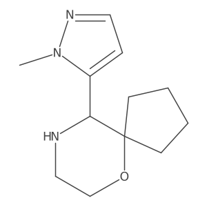 10-(1-methyl-1H-pyrazol-5-yl)-6-oxa-9-azaspiro[4.5]decane结构式
