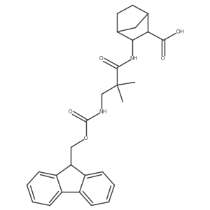 3-[3-({[(9H-fluoren-9-yl)methoxy]carbonyl}amino)-2,2-dimethylpropanamido]bicyclo[2.2.1]heptane-2-carboxylic acid结构式