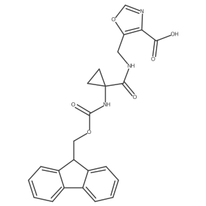 5-({[1-({[(9H-fluoren-9-yl)methoxy]carbonyl}amino)cyclopropyl]formamido}methyl)-1,3-oxazole-4-carboxylic acid Structure