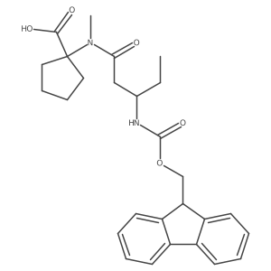 1-[3-({[(9H-fluoren-9-yl)methoxy]carbonyl}amino)-N-methylpentanamido]cyclopentane-1-carboxylic acid Structure