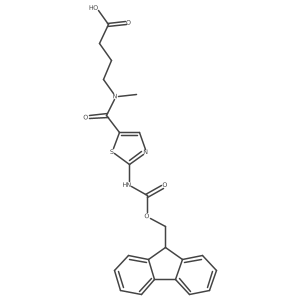 4-{1-[2-({[(9H-fluoren-9-yl)methoxy]carbonyl}amino)-1,3-thiazol-5-yl]-N-methylformamido}butanoic acid结构式