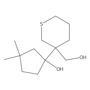 1-[3-(Hydroxymethyl)thian-3-yl]-3,3-dimethylcyclopentan-1-ol Structure