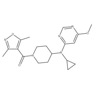 N-cyclopropyl-N-[1-(3,5-dimethyl-1,2-oxazole-4-carbonyl)piperidin-4-yl]-6-methoxypyrimidin-4-amine结构式