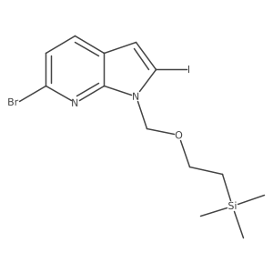 6-Bromo-2-iodo-1-((2-(trimethylsilyl)ethoxy)methyl)-1H-pyrrolo[2,3-b]pyridine Structure