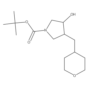 rac-tert-butyl (3R,4S)-3-hydroxy-4-[(oxan-4-yl)methyl]pyrrolidine-1-carboxylate结构式