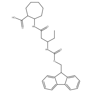(1RS,2SR)-2-[(3S)-3-({[(9H-fluoren-9-yl)methoxy]carbonyl}amino)pentanamido]cycloheptane-1-carboxylic acid Structure