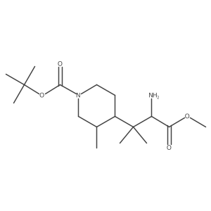Tert-butyl 4-(3-amino-4-methoxy-2-methyl-4-oxobutan-2-yl)-3-methylpiperidine-1-carboxylate结构式