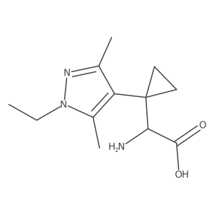 2-amino-2-[1-(1-ethyl-3,5-dimethyl-1H-pyrazol-4-yl)cyclopropyl]acetic acid结构式