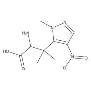 2-amino-3-methyl-3-(1-methyl-4-nitro-1H-pyrazol-5-yl)butanoic acid结构式