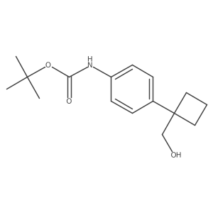 tert-butyl N-{4-[1-(hydroxymethyl)cyclobutyl]phenyl}carbamate结构式