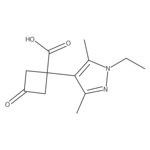 1-(1-ethyl-3,5-dimethyl-1H-pyrazol-4-yl)-3-oxocyclobutane-1-carboxylic acid Structure