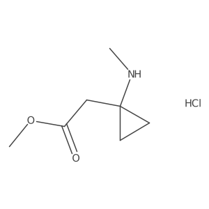Methyl 2-[1-(methylamino)cyclopropyl]acetate;hydrochloride Structure