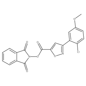 1,3-dioxo-2,3-dihydro-1H-isoindol-2-yl 3-(2-chloro-5-methoxyphenyl)-1,2-oxazole-5-carboxylate结构式