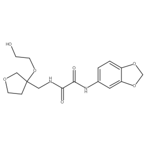 N1-(benzo[d][1,3]dioxol-5-yl)-N2-((3-(2-hydroxyethoxy)tetrahydrofuran-3-yl)methyl)oxalamide结构式