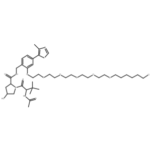 (2S,4R)-1-[(2S)-2-acetamido-3,3-dimethyl-butanoyl]-N-[[2-[2-[2-[2-[2-[2-(6-chlorohexoxy)ethoxy]ethoxy]ethoxy]ethoxy]ethoxy]-4-(4-methylthiazol-5-yl)phenyl]methyl]-4-hydroxy-pyrrolidine-2-carboxamide Structure