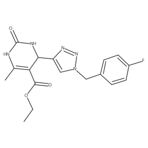 ethyl 4-{1-[(4-fluorophenyl)methyl]-1H-1,2,3-triazol-4-yl}-6-methyl-2-oxo-1,2,3,4-tetrahydropyrimidine-5-carboxylate Structure