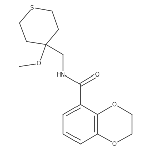 N-[(4-Methoxythian-4-yl)methyl]-2,3-dihydro-1,4-benzodioxine-5-carboxamide Structure
