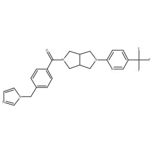 2-(5-{4-[(1H-imidazol-1-yl)methyl]benzoyl}-octahydropyrrolo[3,4-c]pyrrol-2-yl)-5-(trifluoromethyl)pyridine结构式