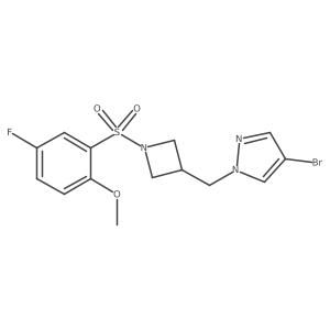 4-bromo-1-{[1-(5-fluoro-2-methoxybenzenesulfonyl)azetidin-3-yl]methyl}-1H-pyrazole结构式