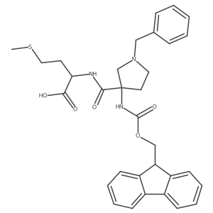 (2R)-2-{[1-benzyl-3-({[(9H-fluoren-9-yl)methoxy]carbonyl}amino)pyrrolidin-3-yl]formamido}-4-(methylsulfanyl)butanoic acid Structure