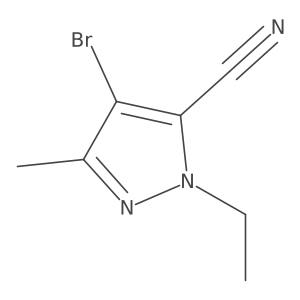 4-bromo-1-ethyl-3-methyl-1H-pyrazole-5-carbonitrile结构式