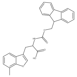2-({[(9H-fluoren-9-yl)methoxy]carbonyl}amino)-3-(7-methyl-1-benzofuran-3-yl)propanoic acid结构式