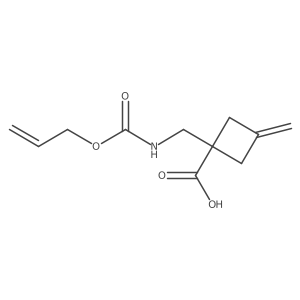 3-Methylidene-1-({[(prop-2-en-1-yloxy)carbonyl]amino}methyl)cyclobutane-1-carboxylic acid结构式