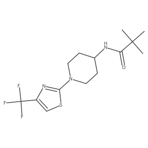 2,2-dimethyl-N-{1-[4-(trifluoromethyl)-1,3-thiazol-2-yl]piperidin-4-yl}propanamide结构式