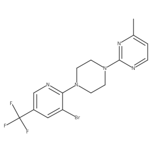 2-{4-[3-Bromo-5-(trifluoromethyl)pyridin-2-yl]piperazin-1-yl}-4-methylpyrimidine Structure