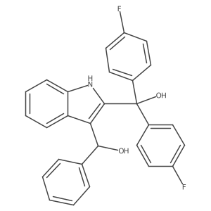 Bis(4-fluorophenyl)(3-(hydroxy(phenyl)methyl)-1H-indol-2-yl)methanol结构式