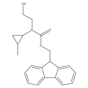 rac-(9H-fluoren-9-yl)methyl N-(2-hydroxyethyl)-N-[(1R,2R)-2-methylcyclopropyl]carbamate结构式