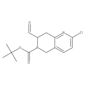 tert-Butyl 2-chloro-7-formyl-7,8-dihydro-1,6-naphthyridine-6(5H)-carboxylate结构式