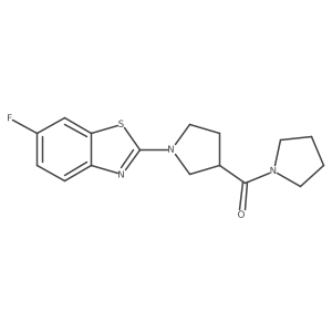 6-Fluoro-2-[3-(pyrrolidine-1-carbonyl)pyrrolidin-1-yl]-1,3-benzothiazole Structure