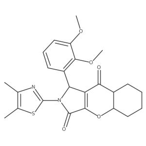 1-(2,3-dimethoxyphenyl)-2-(4,5-dimethyl-1,3-thiazol-2-yl)-4a,5,6,7,8,8a-hexahydro-1H-chromeno[2,3-c]pyrrole-3,9-dione Structure