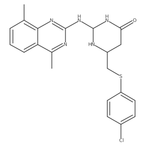6-[(4-Chlorophenyl)sulfanylmethyl]-2-[(4,8-dimethylquinazolin-2-yl)amino]-1,3-diazinan-4-one结构式