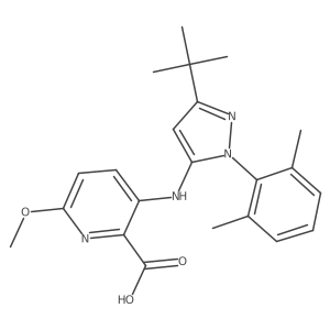 3-(3-Tert-butyl-1-(2,6-dimethylphenyl)-1h-pyrazol-5-ylamino)-6-methoxypyridine-2-carboxylic acid Structure