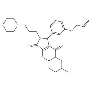 7-fluoro-2-(3-morpholin-4-ylpropyl)-1-(3-prop-2-enoxyphenyl)-4a,5,6,7,8,8a-hexahydro-1H-chromeno[2,3-c]pyrrole-3,9-dione Structure