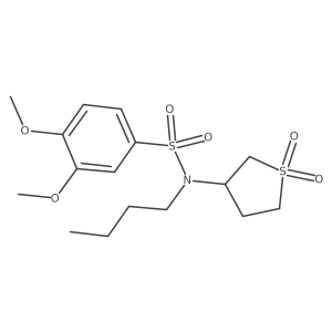 N-butyl-N-(1,1-dioxo-1lambda6-thiolan-3-yl)-3,4-dimethoxybenzene-1-sulfonamide结构式