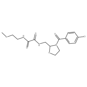 N1-((3-(4-chlorobenzoyl)oxazolidin-2-yl)methyl)-N2-(2-methoxyethyl)oxalamide结构式