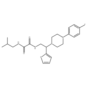 N1-(2-(4-(4-fluorophenyl)piperazin-1-yl)-2-(furan-2-yl)ethyl)-N2-isobutyloxalamide结构式