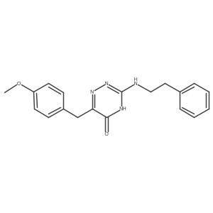 6-(4-methoxybenzyl)-3-(phenethylamino)-1,2,4-triazin-5(4H)-one结构式