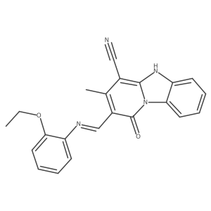(2E)-2-{[(2-ethoxyphenyl)amino]methylidene}-3-methyl-1-oxo-1,2-dihydropyrido[1,2-a]benzimidazole-4-carbonitrile结构式