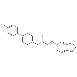1-[4-(4-Chlorophenyl)piperazinyl]-3-indan-5-yloxypropan-2-ol结构式