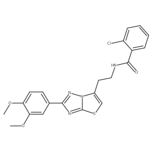 2-chloro-N-(2-(2-(3,4-dimethoxyphenyl)thiazolo[3,2-b][1,2,4]triazol-6-yl)ethyl)benzamide结构式