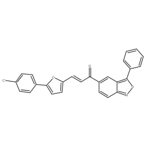 (2E)-3-[5-(4-chlorophenyl)furan-2-yl]-1-(3-phenyl-2,1-benzoxazol-5-yl)prop-2-en-1-one Structure