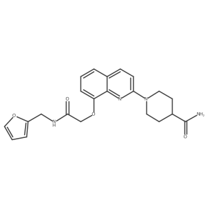 1-(8-(2-((Furan-2-ylmethyl)amino)-2-oxoethoxy)quinolin-2-yl)piperidine-4-carboxamide Structure