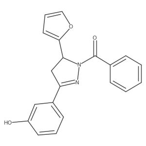 3-[1-benzoyl-5-(furan-2-yl)-4,5-dihydro-1H-pyrazol-3-yl]phenol Structure
